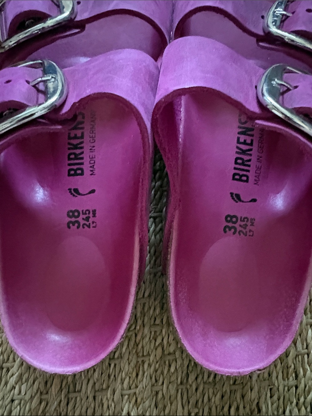 Birkenstock Arizona Double Buckle Sandals in Deep Magenta - Picture 3 of 4
